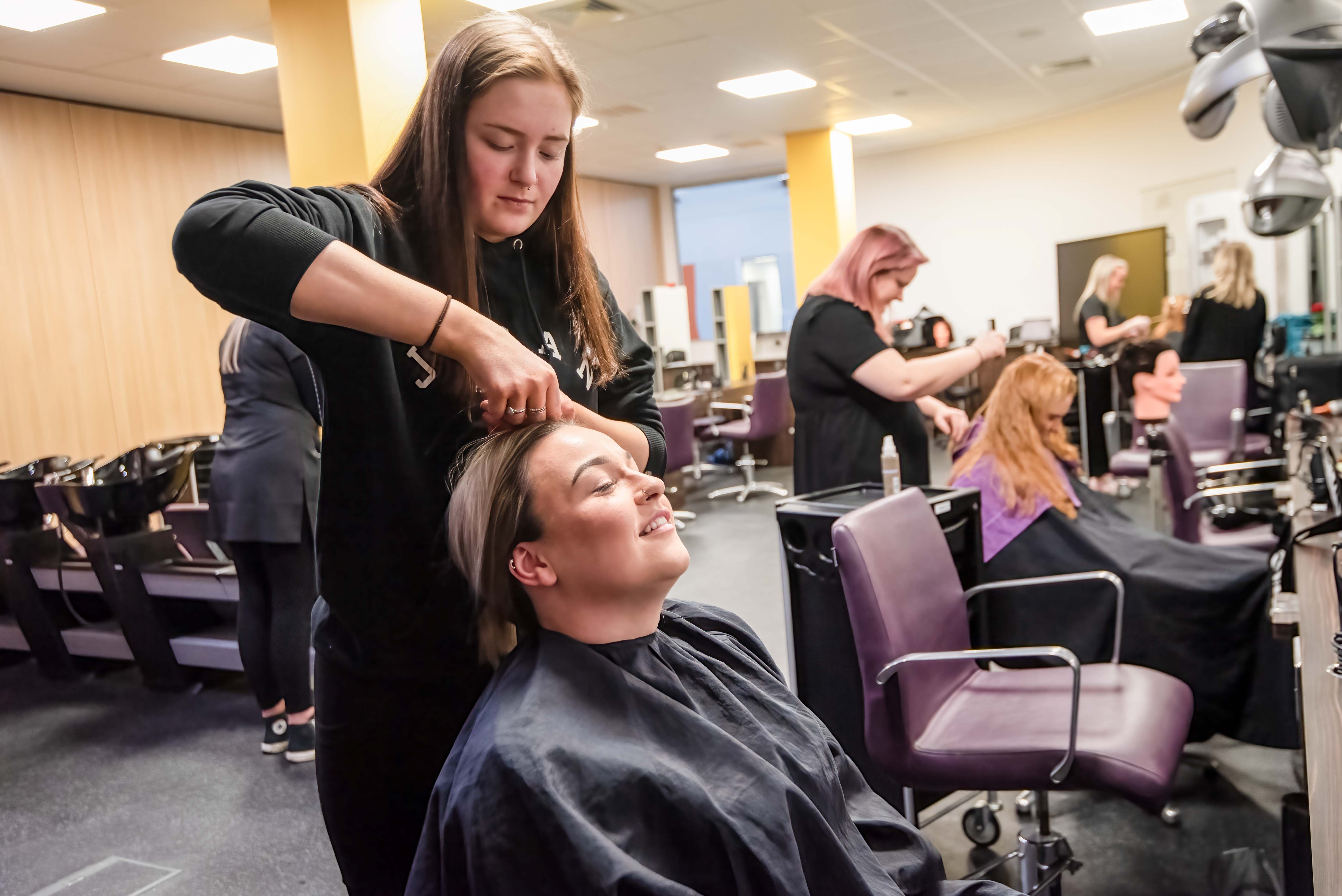 students in hairdressing students in hairdressing